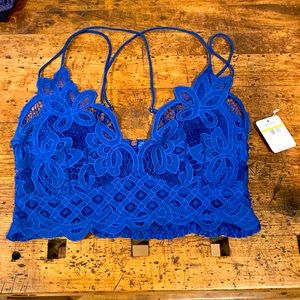 Royal Blue Bralette Free People top.  New with tags, size medium, never worn!